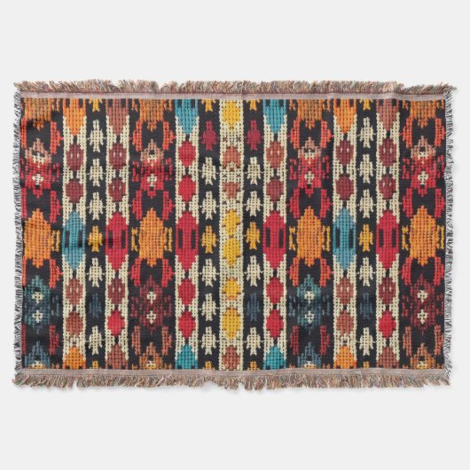 トリア自然ストライプのルデザイン スローブランケット (正面)