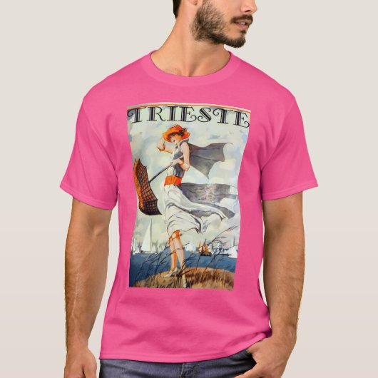 トリエステヴィンテージ旅行ポスター Tシャツ (正面)