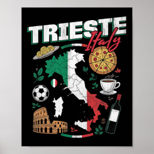 トリエステ イタリア イタリア国旗 地図 お土産  ポスター