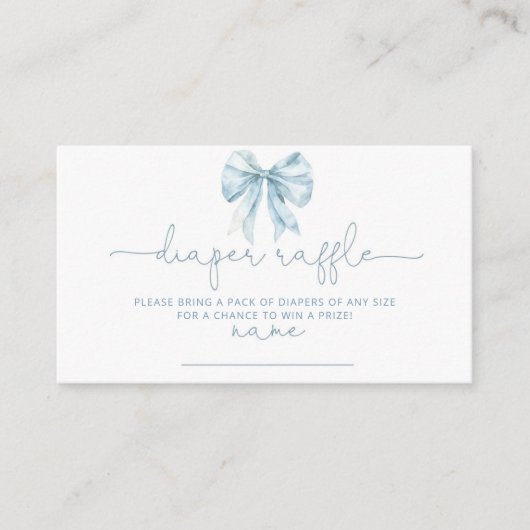 トリエブルーボウフランスのおむつラッフルチケット エンクロージャーカード (正面)