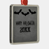 トリオこうもりハロウィーンプレミアムオーナメントグレー メタルオーナメント (右)