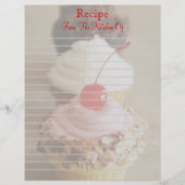 トリオさくらんぼカップケーキ裏打ちレシピレターヘッド (正面)