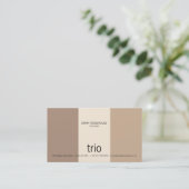 トリオのクリーム、タン及びブラウン 名刺 (スタンド正面)