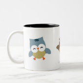 トリオのフクロウ ツートーンマグカップ (左)