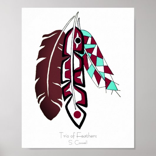 トリオオブフェザーズオリジナルアート ポスター (正面)
