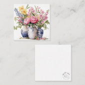 トリオオブフラワーブークツデルフトヴァーズフラットノートカード ノートカード (正面/裏面)