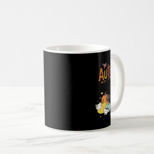 トリオカワイカボチャ猫ハロー秋秋おもしろい コーヒーマグカップ (正面右)