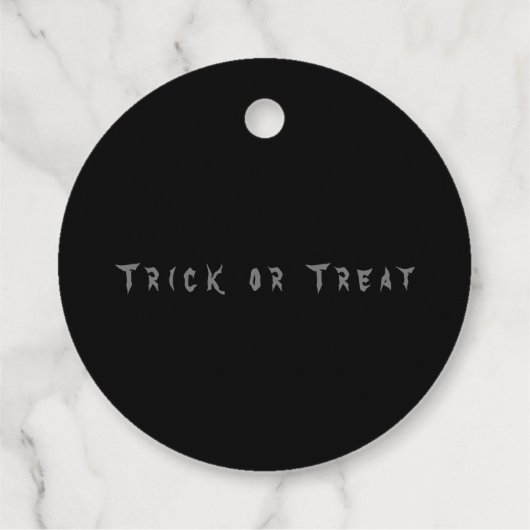 トリオパンプキンズハロウィンブラックラウンドメッセージカード フェイバータグ (裏面)