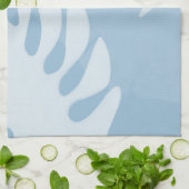 トリオパーム葉ブルーキッチンタオル キッチンタオル (折り畳み)