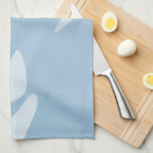 トリオパーム葉ブルーキッチンタオル キッチンタオル (四つ折り)