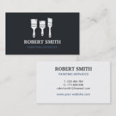 トリオペイントブラシ絵画シルエット 名刺 (正面/裏面)