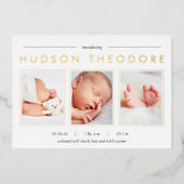 トリオモダンフォイル誕生のお知らせ 箔招待状 (正面)