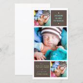 トリオモダンフォト男の赤ちゃん誕生発表 案内状 (正面/裏面)