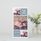 トリオモダンフォト男の赤ちゃん誕生発表 案内状 (スタンド正面)