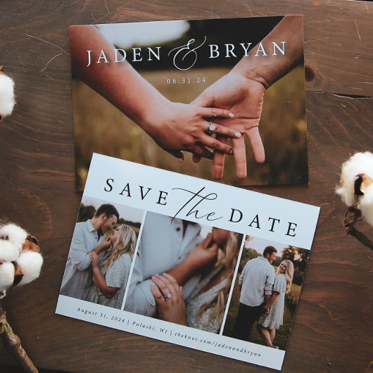 トリオモダン写真日付の両面を保存 セーブザデート