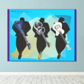 トリオ延伸キャンバスの印刷紫の背景 キャンバスプリント (インサイチュ (ウッドフロア))