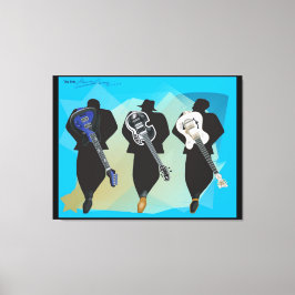 トリオ引き伸ばしキャンバスの印刷黒の背景 キャンバスプリント