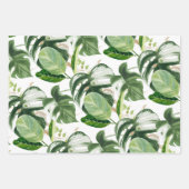 トリオ熱帯ピンククリスマスフラミンゴサンタハット ラッピングペーパーシート (正面3)