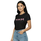 トリオ ピンク リボン かわいい コケット 美意識 Tシャツ