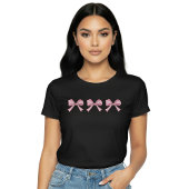 トリオ ピンク リボン かわいい コケット 美意識 Tシャツ