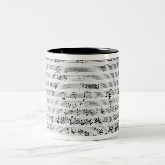トリオmiのbemolの傑作のための自筆のスコアシート ツートーンマグカップ (中央)