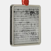 トリオmiのbemolの傑作のための自筆のスコアシート メタルオーナメント (右)
