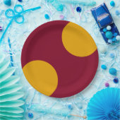 トリカスタム金ゴールドマルーンパーティープレート ペーパープレート (パーティー)