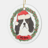 トリカラーカバリエールキングチャールズスパニエル犬 セラミックオーナメント (左)