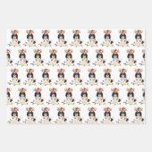 トリカラーカバリエールクリスマスホリデー ラッピングペーパーシート (正面3)