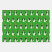 トリカラーカバリエールクリスマスホリデー ラッピングペーパーシート (正面)