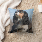 トリカラーカバリヤキングチャールズスパニエル犬ドッグ クッション (ブランケット)