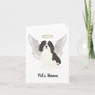 トリカラーカバリヤキングチャールズスパニエル犬悔やみや弔慰 カード