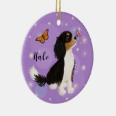 トリカラーカバリヤキングチャールズスパニエル犬 セラミックオーナメント (右)