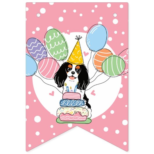 トリカラーカバリヤキングチャールズバースデーパーティー バンティングフラッグ (第1の旗)