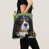 トリカラーカヴァリエキングチャールズスパニエル犬ドッグ トートバッグ (クローズアップ)