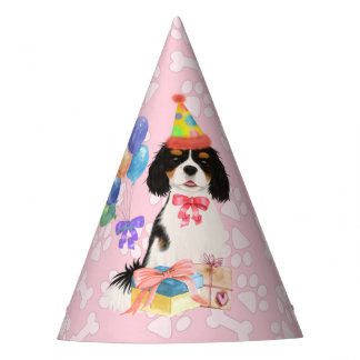 トリカラーカヴァリエスパニエル犬誕生日    パーティーハット