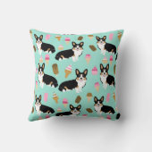 トリカラーコーギアイスクリームピロー – かわいいコーギ クッション (裏面)