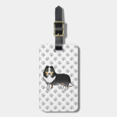 トリカラーシェットランドシェプドッグマンガードッグ&文字 ラゲッジタグ (正面縦)