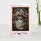 トリカラーシェットランド・ シープドッグイースター カード (正面)