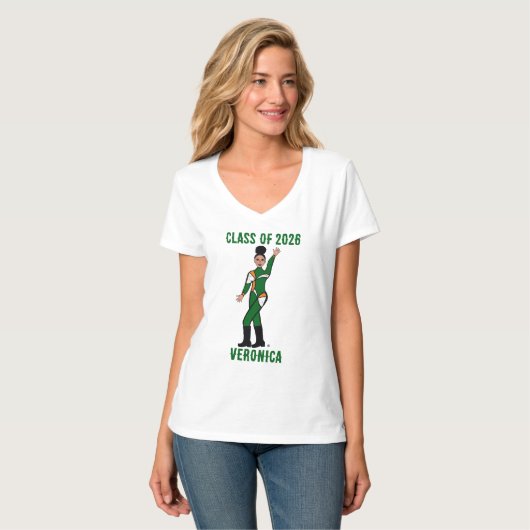トリカラーダンサー 緑 オレンジ 白 #2 Tシャツ (正面フル)