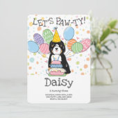 トリカラーチベットテリアードッグ誕生日パーティー 招待状 (スタンド正面)