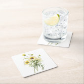 トリカラーデイジー（キク・カリナタム）バイレッドアウト スクエアペーパーコースター (インサイチュ)