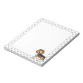 トリカラービーグルかわいい漫画の犬と手 ノートパッド (回転)