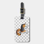 トリカラービーグルかわいい漫画の犬と文字 ラゲッジタグ (正面縦)