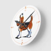 トリカラービーグル湾 ラウンド壁時計 (傾斜)