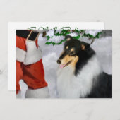 トリカラーラフなカラーサンタクリスマスカード (正面/裏面)