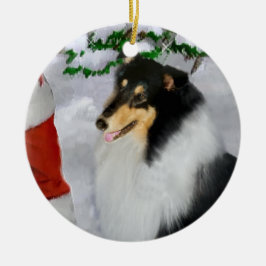 トリカラーラフなコリクリスマスギフトオーナメント セラミックオーナメント