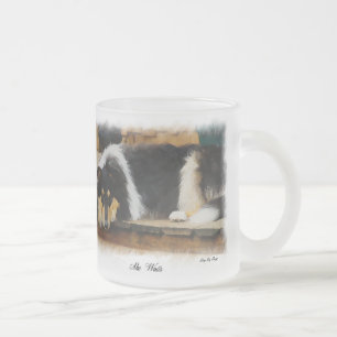 トリカラーラフCollieギフトアート、トリカラーロウ… フロストグラスマグカップ