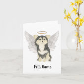 トリカラーロングヘアチワワ悔やみや弔慰メモリアル カード (黄色い花)