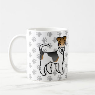 トリカラーワイヤキツネテリアかわいい漫画の犬 コーヒーマグカップ